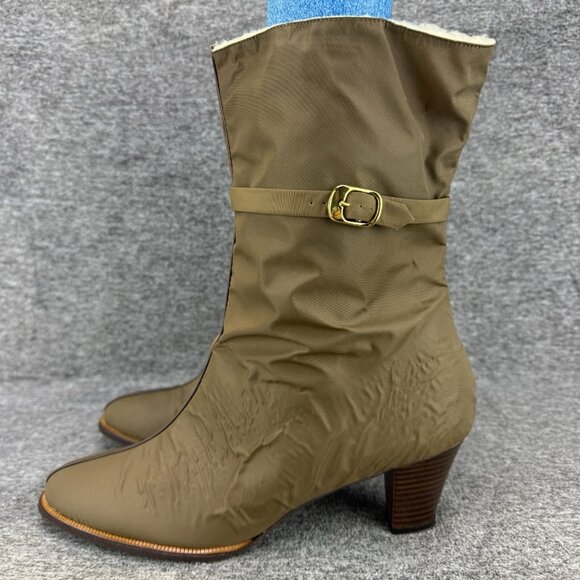 VTG Revelations Wool Lined Side Zip Block Heel Brown Booties 9.5N ✅PEELING W/BOX - Picture 8 of 14